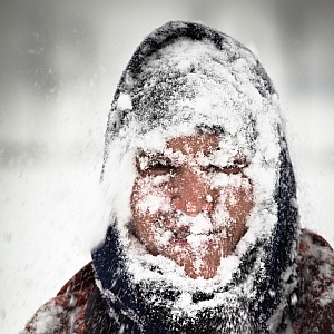 Man In Snow Storm