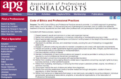 Apg Updates Ethics Code The Legal Genealogist - 