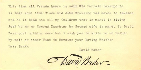 1818 Baker letter