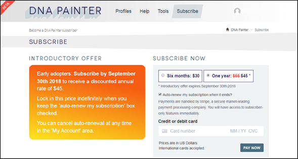 DNA Painter subscription