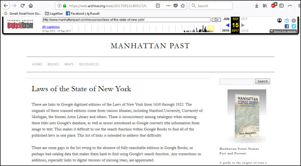 Manhattan Past laws
