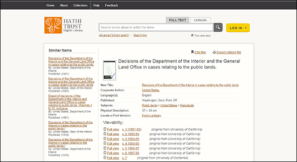 HathiTrust catalog
