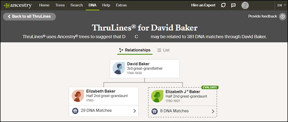 Baker thrulines