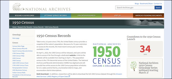 NARA 1950 census page
