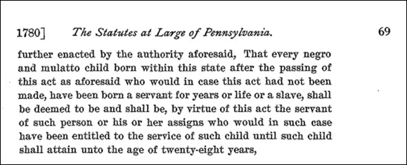 Pennsylvania gradual emancipation law