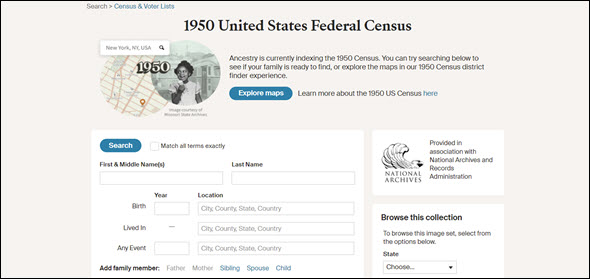 1950 census index Ancestry