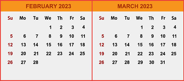 February-March 2023