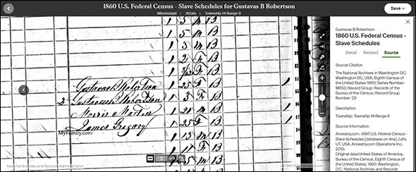 1860 slave schedule