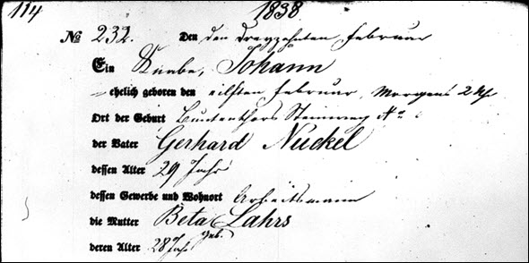 Johann Nuckel birth 1838