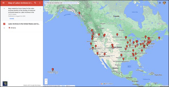 Labor archive map